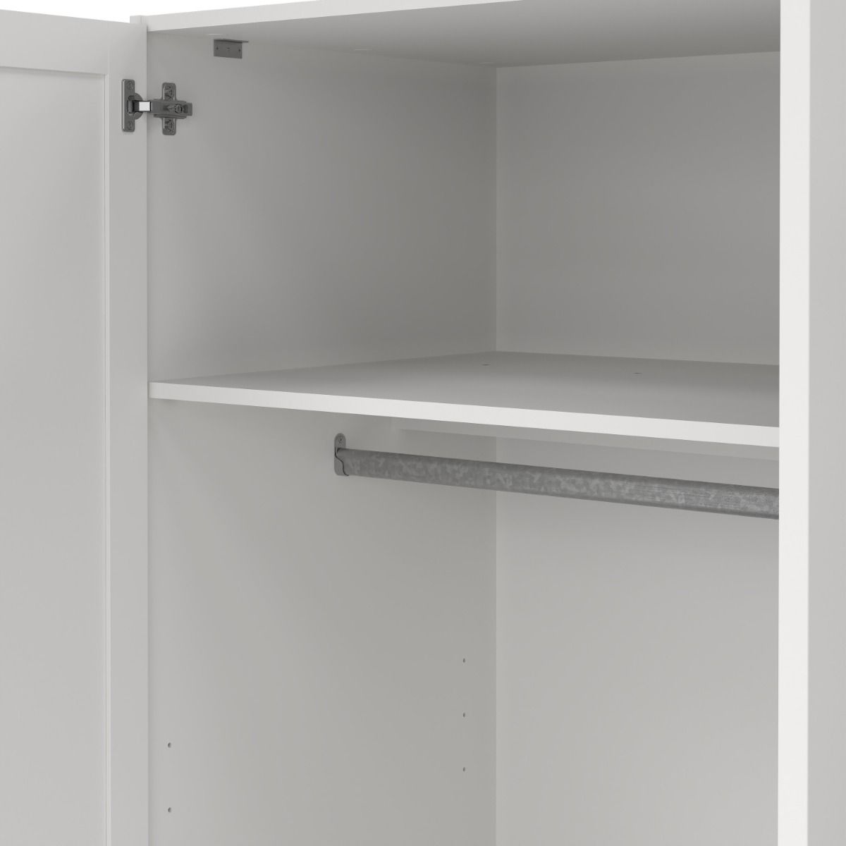 Brande Shaker Style Wardrobe With 3 Frame Doors In White - Price Crash Furniture