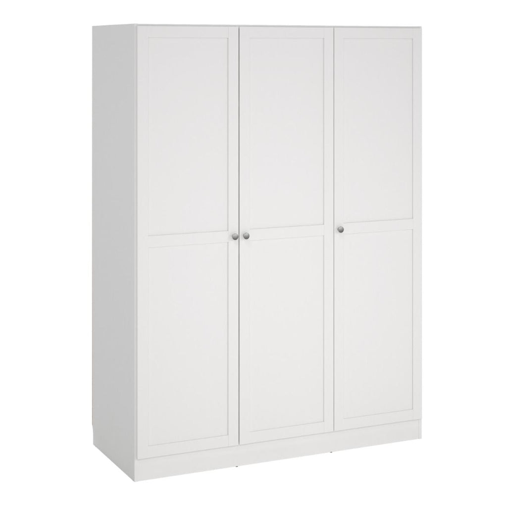Brande Wardrobe With 3 Frame Doors In White - Price Crash Furniture