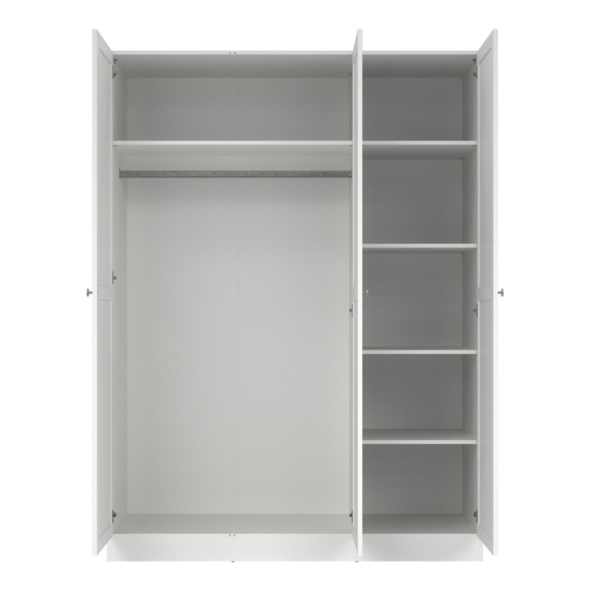 Brande Shaker Style Wardrobe With 3 Frame Doors In White - Price Crash Furniture