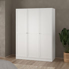 Brande Shaker Style Wardrobe With 3 Frame Doors In White - Price Crash Furniture