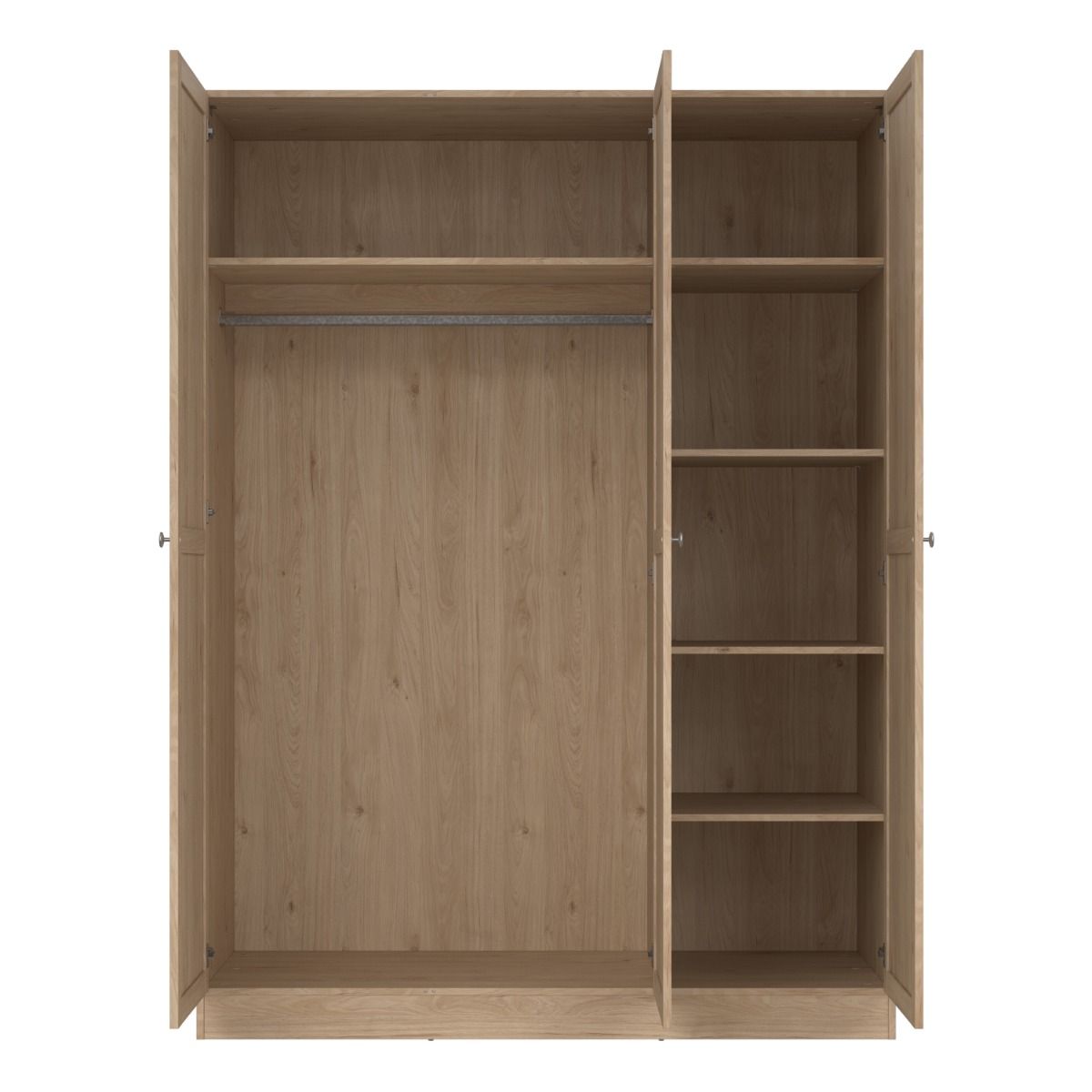 Brande Wardrobe With 3 Frame Doors In Jackson Hickory Oak - Price Crash Furniture