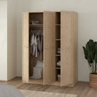 Brande Wardrobe With 3 Frame Doors In Jackson Hickory Oak - Price Crash Furniture