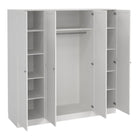 Brande Large Wide Shaker Style Wardrobe With 4 Frame Doors In White - Price Crash Furniture