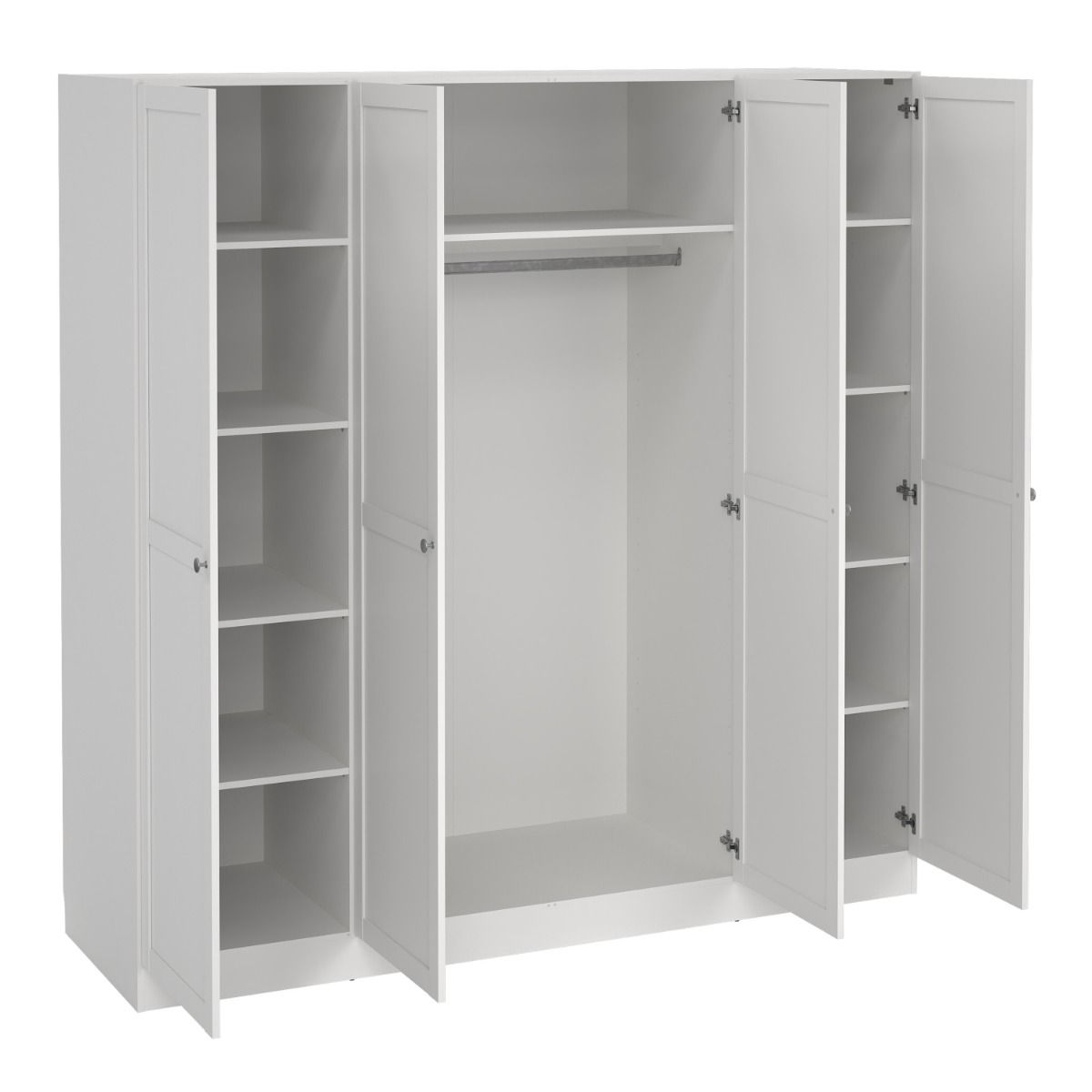 Brande Wardrobe With 4 Frame Doors In White - Price Crash Furniture