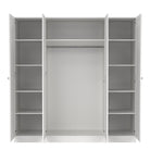 Brande Large Wide Shaker Style Wardrobe With 4 Frame Doors In White - Price Crash Furniture