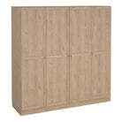 Brande Large Wide Wardrobe With 4 Frame Doors In Jackson Hickory Oak - Price Crash Furniture