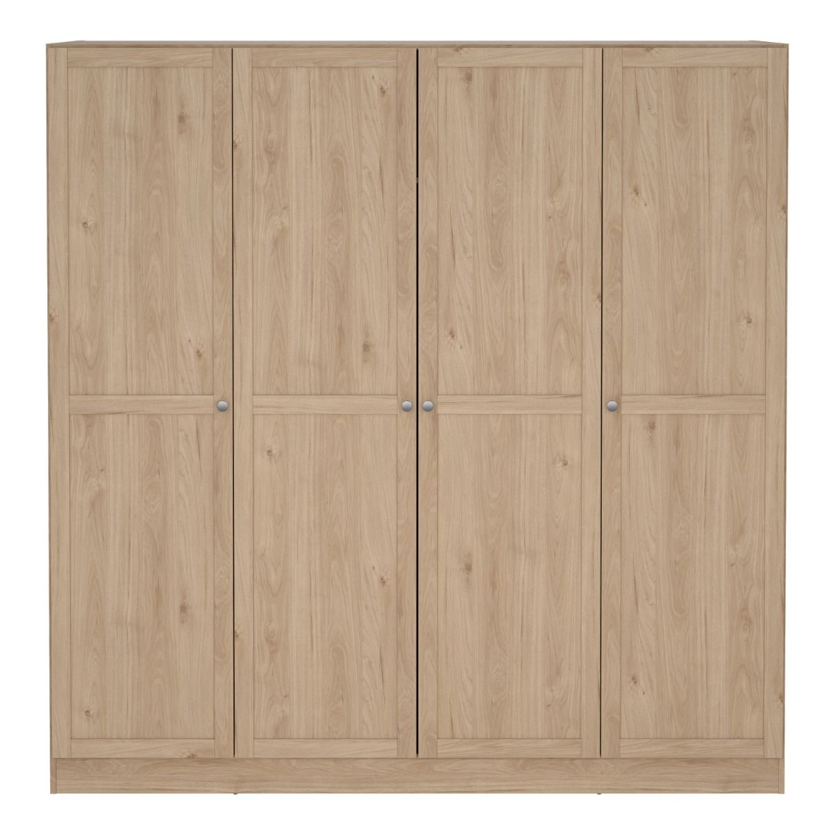 Brande Large Wide Wardrobe With 4 Frame Doors In Jackson Hickory Oak - Price Crash Furniture