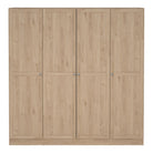 Brande Large Wide Wardrobe With 4 Frame Doors In Jackson Hickory Oak - Price Crash Furniture