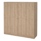 Brande Large Wide Wardrobe With 4 Frame Doors In Jackson Hickory Oak - Price Crash Furniture