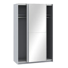 Babetta 2 Door Sliding Wardrobe In Matt White With Mirrored Door - Price Crash Furniture