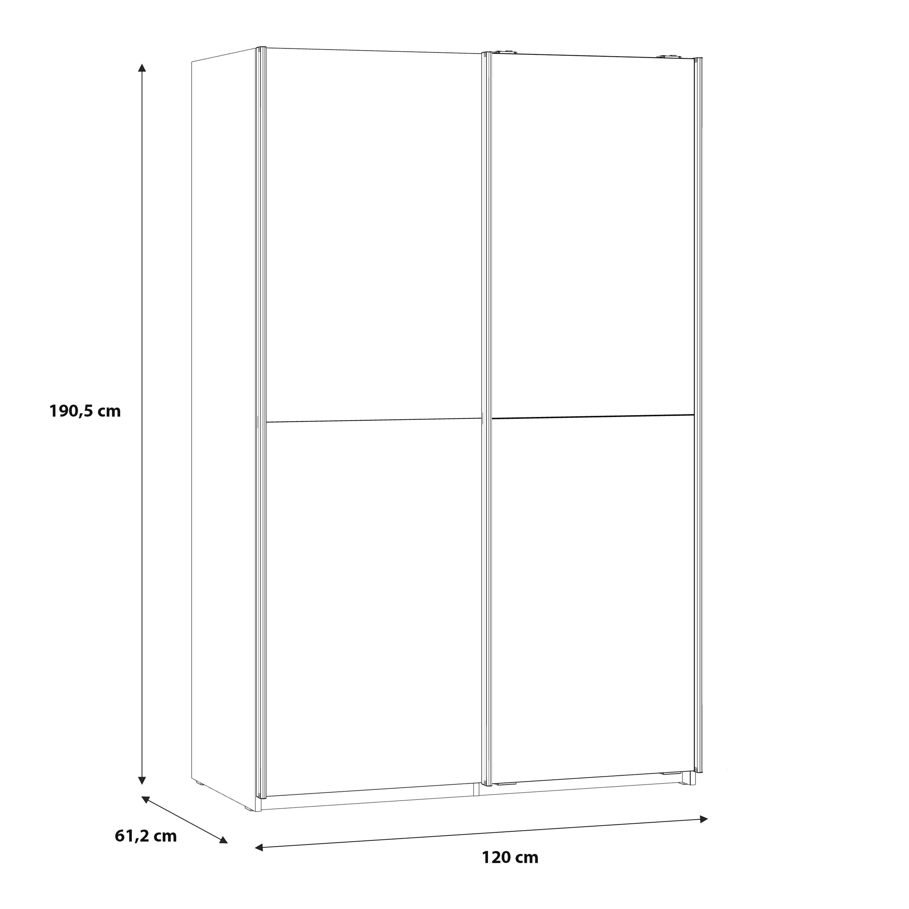 Babetta 2 Door Sliding Wardrobe In Matt White With Mirrored Door - Price Crash Furniture