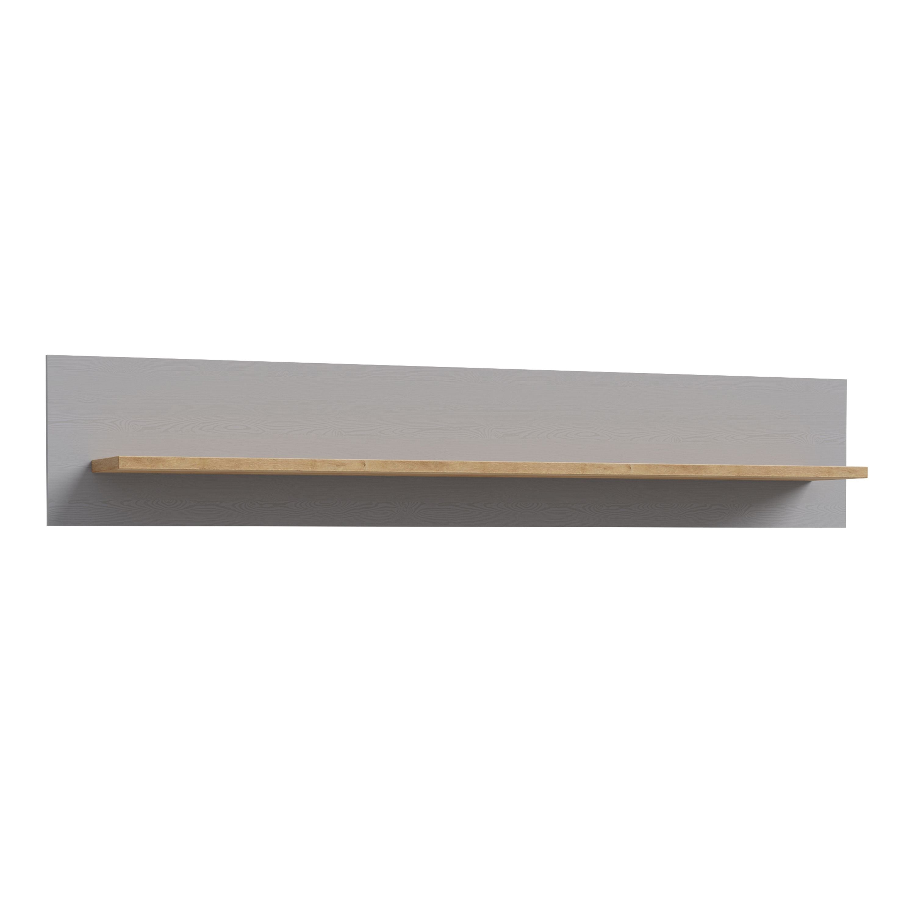 Bohol 160cm Floating Wall Shelf In Riviera Oak & Grey Oak - Price Crash Furniture