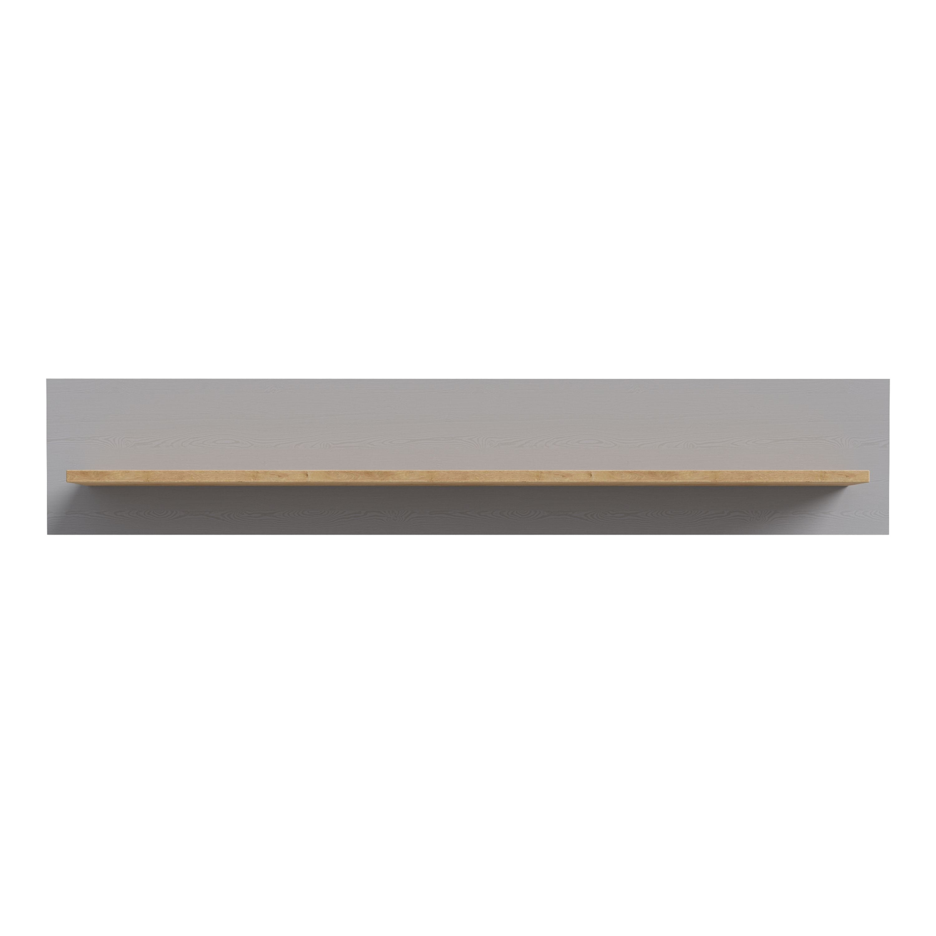 Bohol 160cm Floating Wall Shelf In Riviera Oak & Grey Oak - Price Crash Furniture