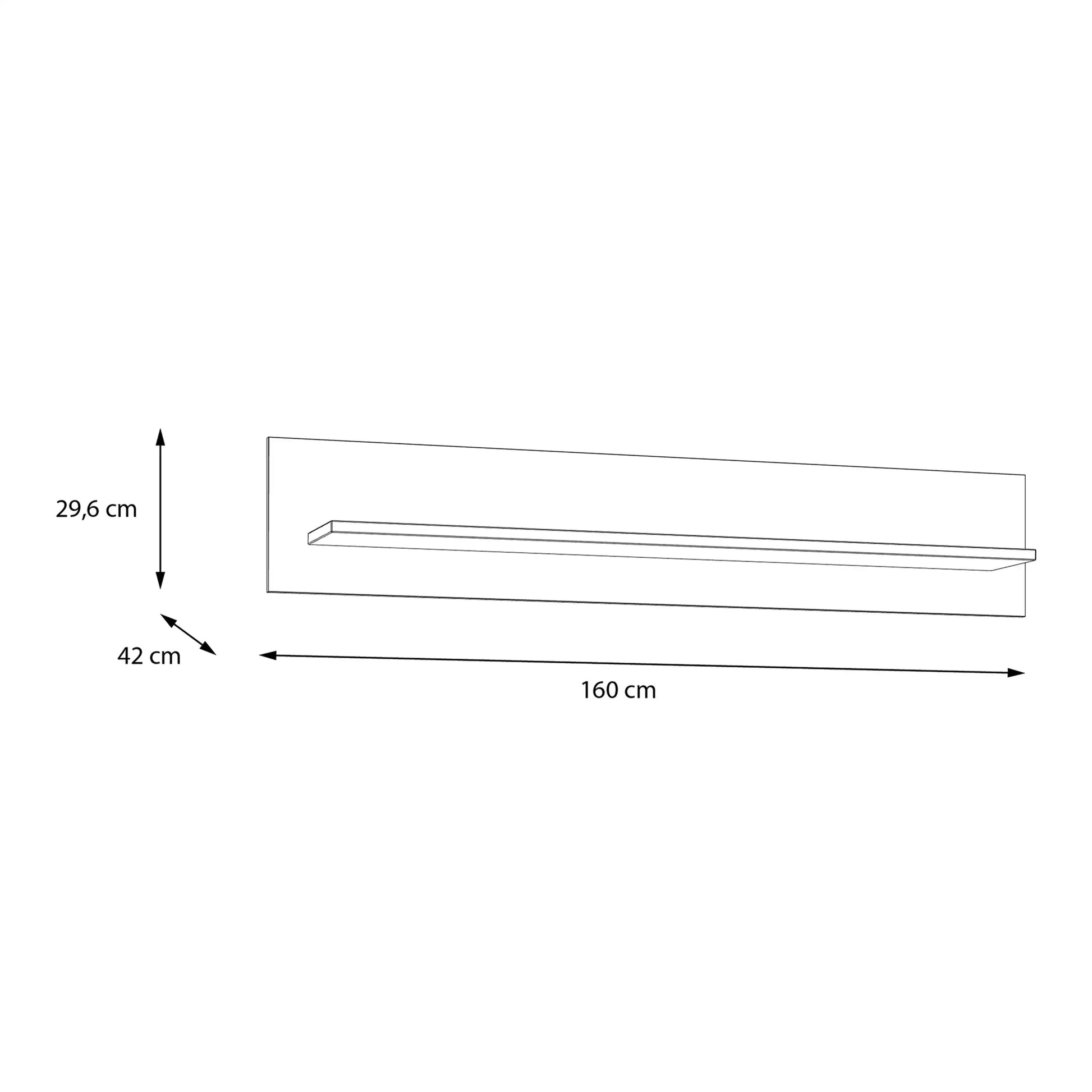 Bohol 160cm Floating Wall Shelf In Riviera Oak & Grey Oak - Price Crash Furniture