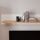 Bohol 160cm Floating Wall Shelf In Riviera Oak & White - Price Crash Furniture