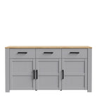 Bohol 3 Door 3 Drawer Sideboard In Riviera Oak/Grey Oak - Price Crash Furniture