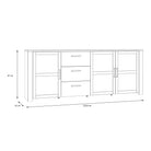 Bohol 3 Door 3 Drawer Large Sideboard Buffet Unit In Riviera Oak & Grey Oak - Price Crash Furniture