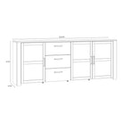 Bohol 3 Door 3 Drawer Large Sideboard In Riviera Oak/White - Price Crash Furniture