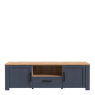 Bohol 2 Door 1 Drawer TV Unit In Riviera Oak & Navy - Price Crash Furniture