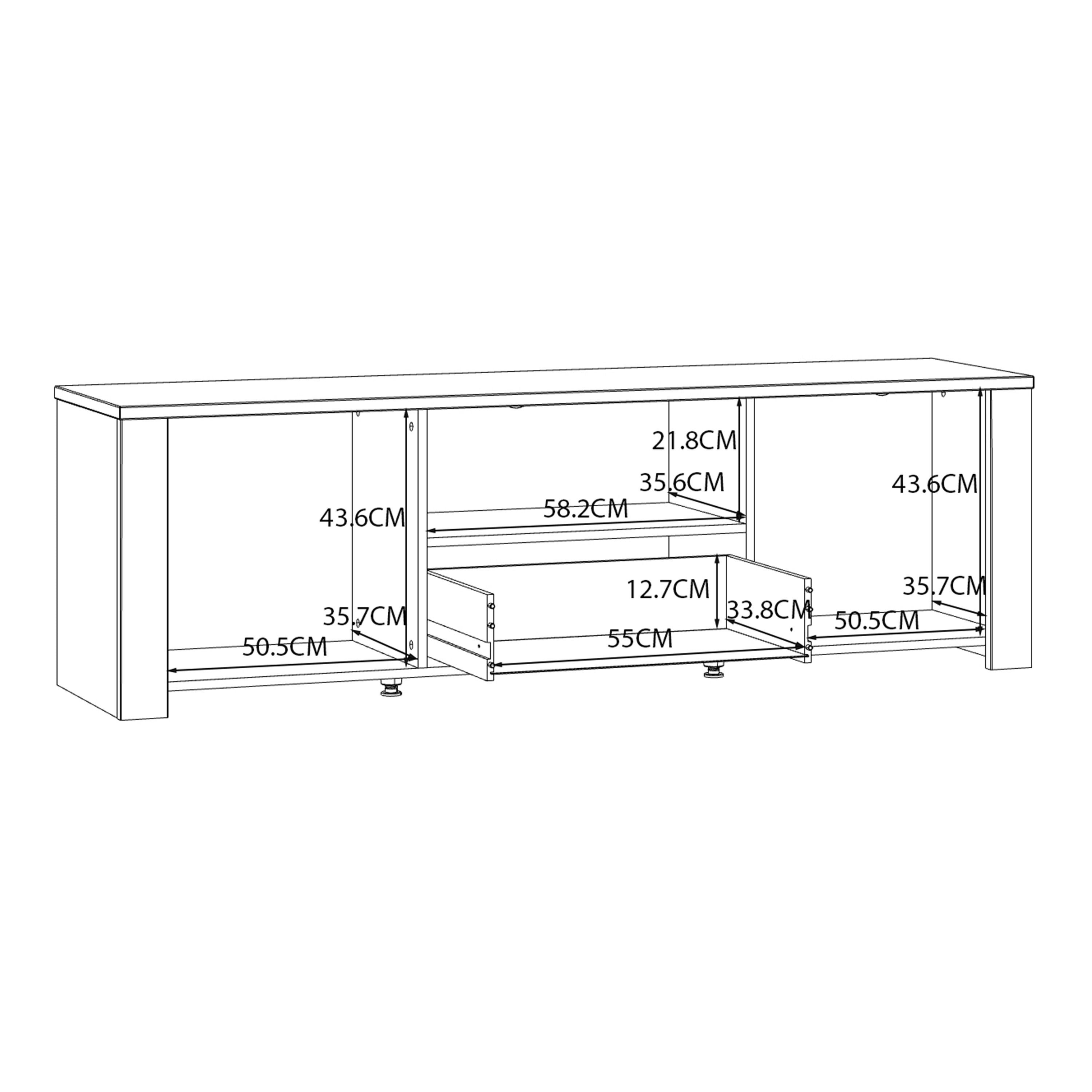 Bohol Designer 2 Door 1 Drawer TV Unit In Riviera Oak & White - Price Crash Furniture