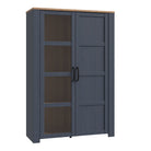 Bohol 2 Door Display Cabinet In Riviera Oak & Navy - Price Crash Furniture