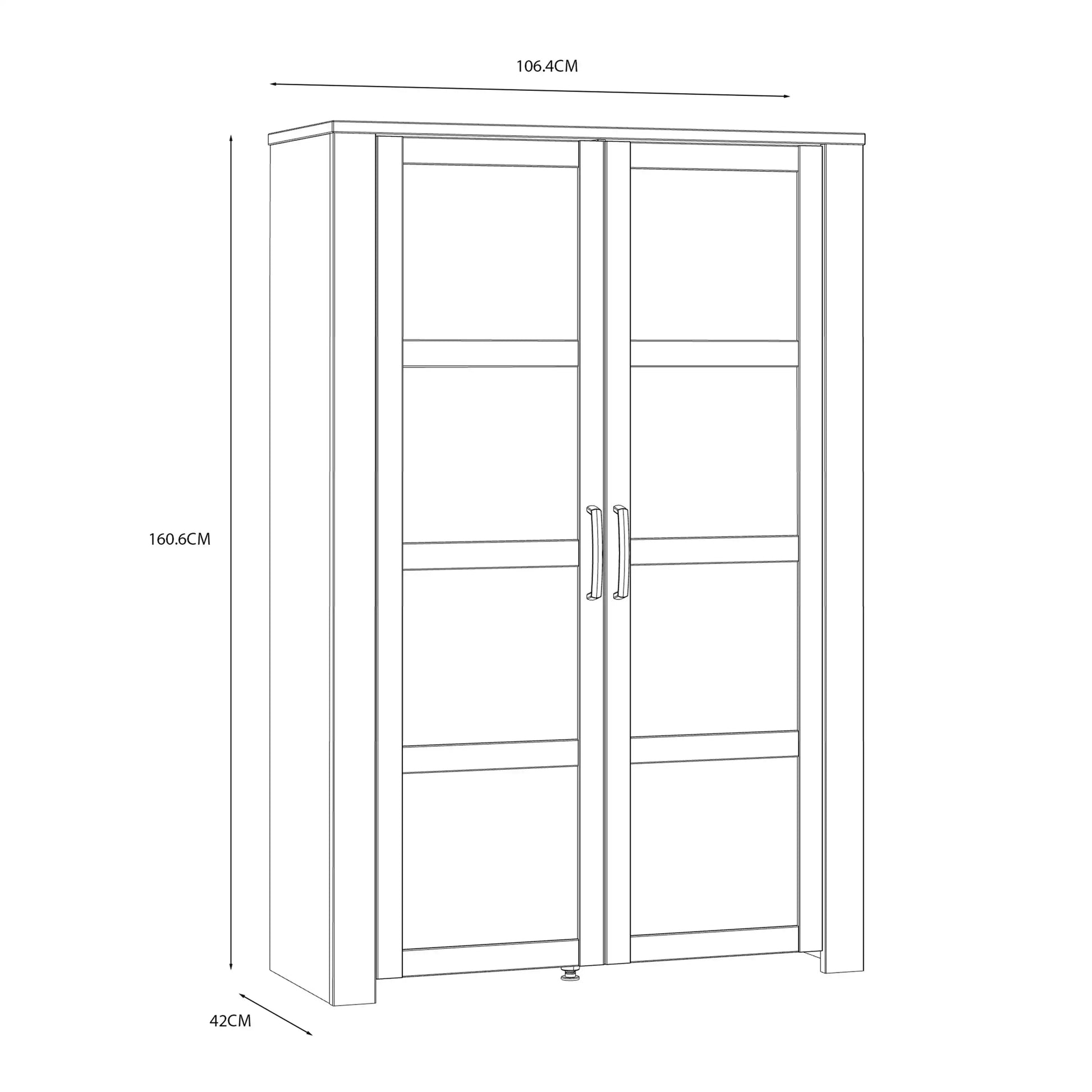 Bohol 2 Door Display Cabinet In Riviera Oak & Navy - Price Crash Furniture