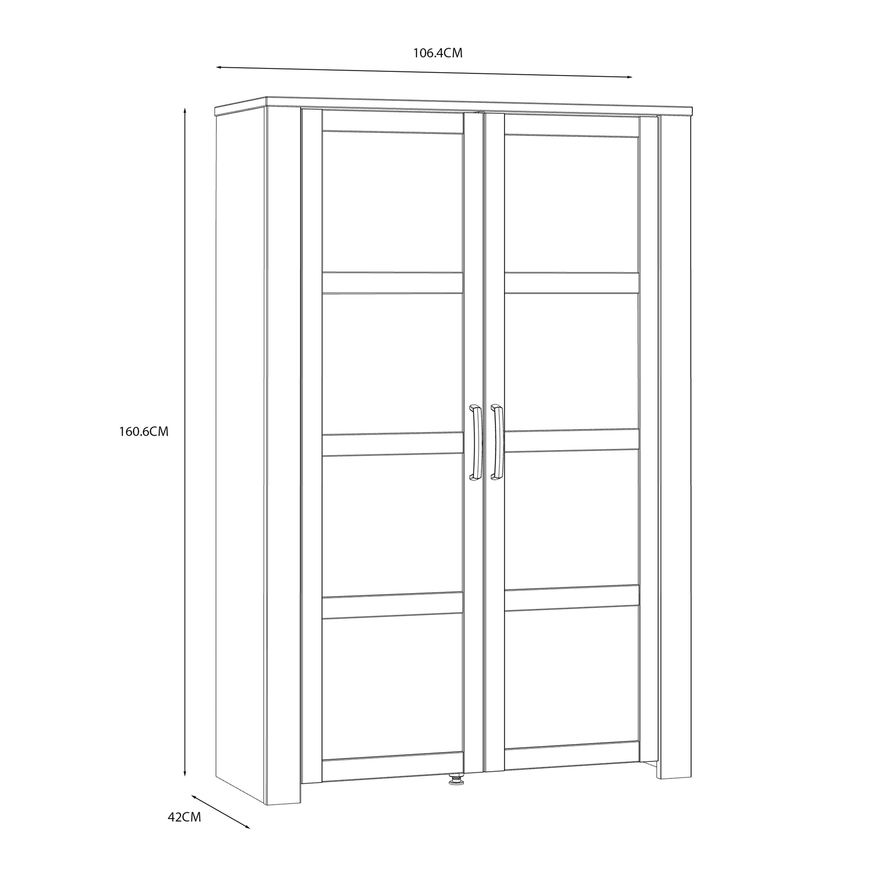 Bohol 2 Door Display Cabinet In Riviera Oak & Navy - Price Crash Furniture