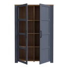 Bohol 2 Door Display Cabinet In Riviera Oak & Navy - Price Crash Furniture