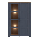 Bohol 2 Door Display Cabinet In Riviera Oak & Navy - Price Crash Furniture