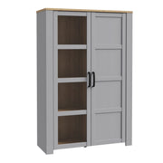 Bohol 2 Door Display Cabinet In Riviera Oak & Grey Oak - Price Crash Furniture