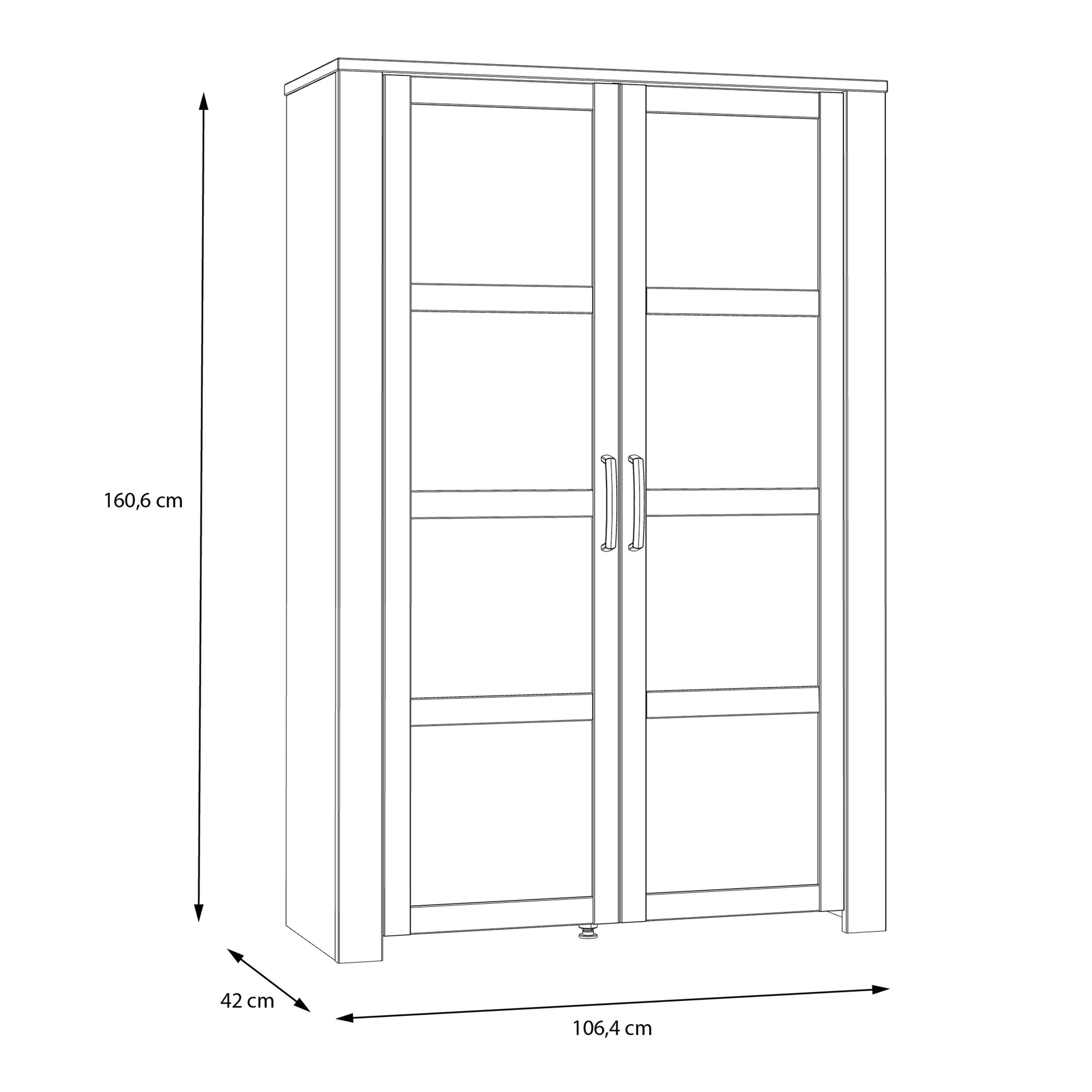 Bohol 2 Door Display Cabinet In Riviera Oak & Grey Oak - Price Crash Furniture