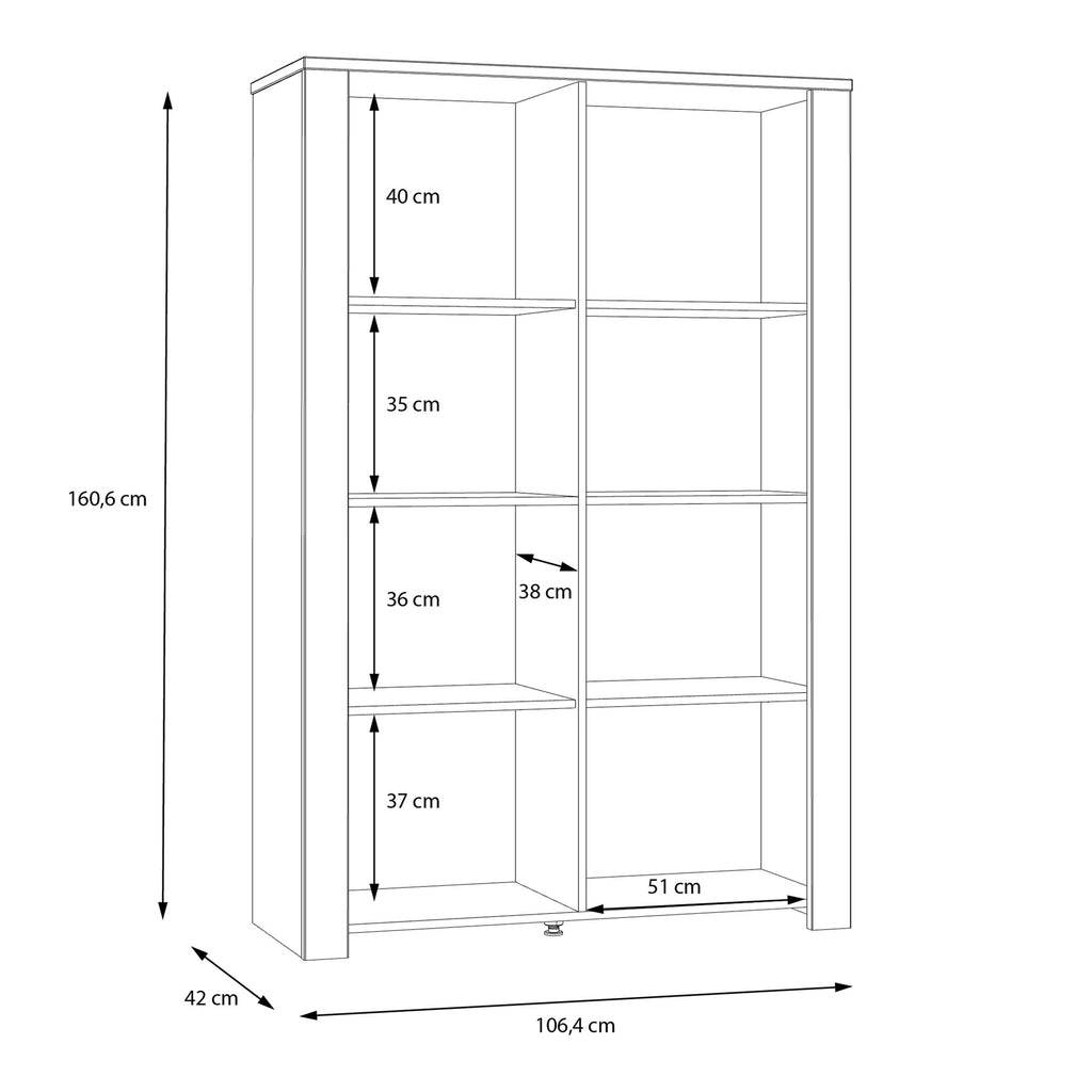 Bohol 2 Door Display Cabinet In Riviera Oak & Grey Oak - Price Crash Furniture