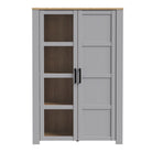 Bohol 2 Door Display Cabinet In Riviera Oak & Grey Oak - Price Crash Furniture