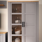 Bohol 2 Door Display Cabinet In Riviera Oak & Grey Oak - Price Crash Furniture