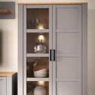 Bohol 2 Door Display Cabinet In Riviera Oak & Grey Oak - Price Crash Furniture