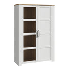 Bohol 2 Door Display Cabinet In Riviera Oak & White - Price Crash Furniture