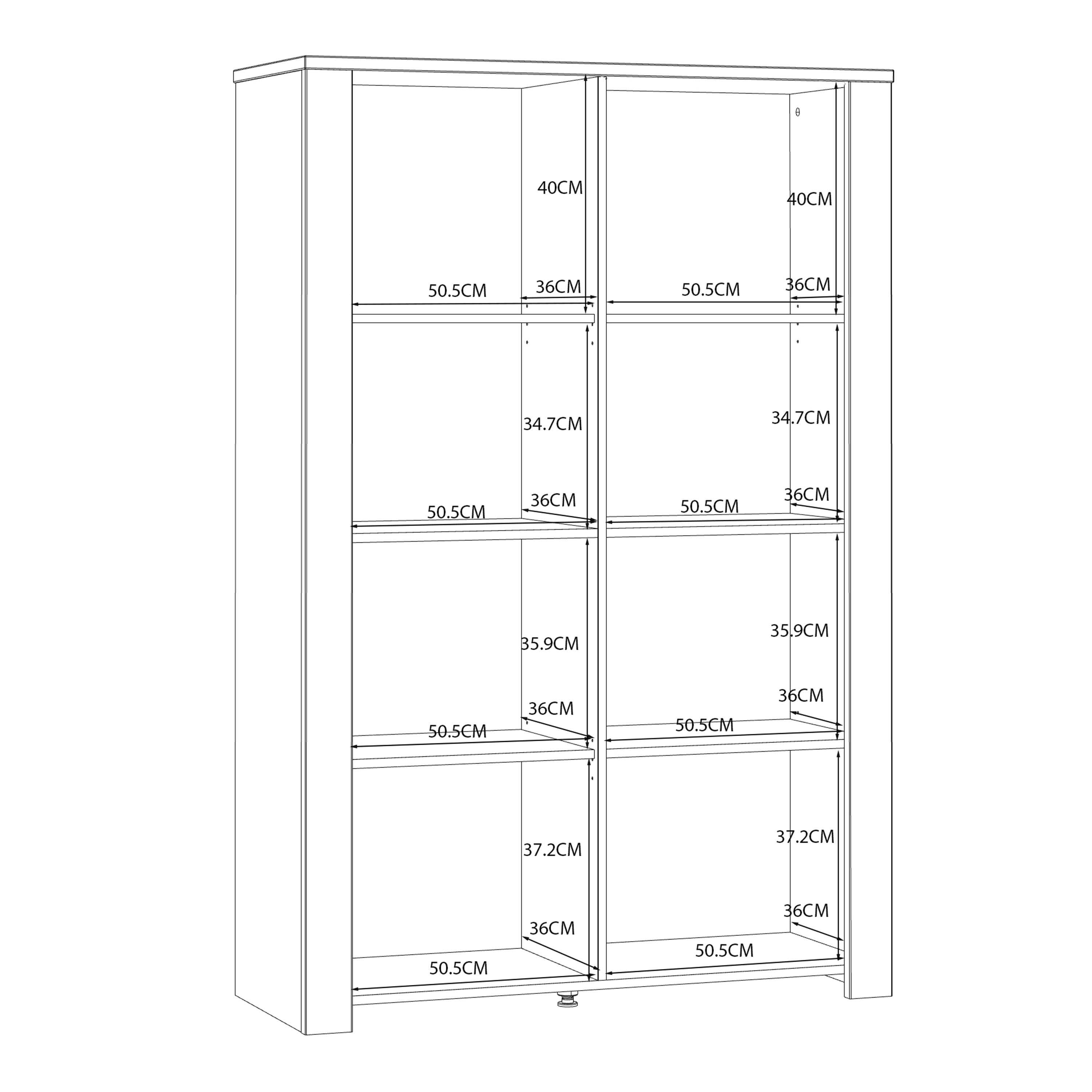 Bohol 2 Door Display Cabinet In Riviera Oak & White - Price Crash Furniture