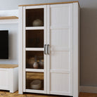 Bohol 2 Door Display Cabinet In Riviera Oak & White - Price Crash Furniture