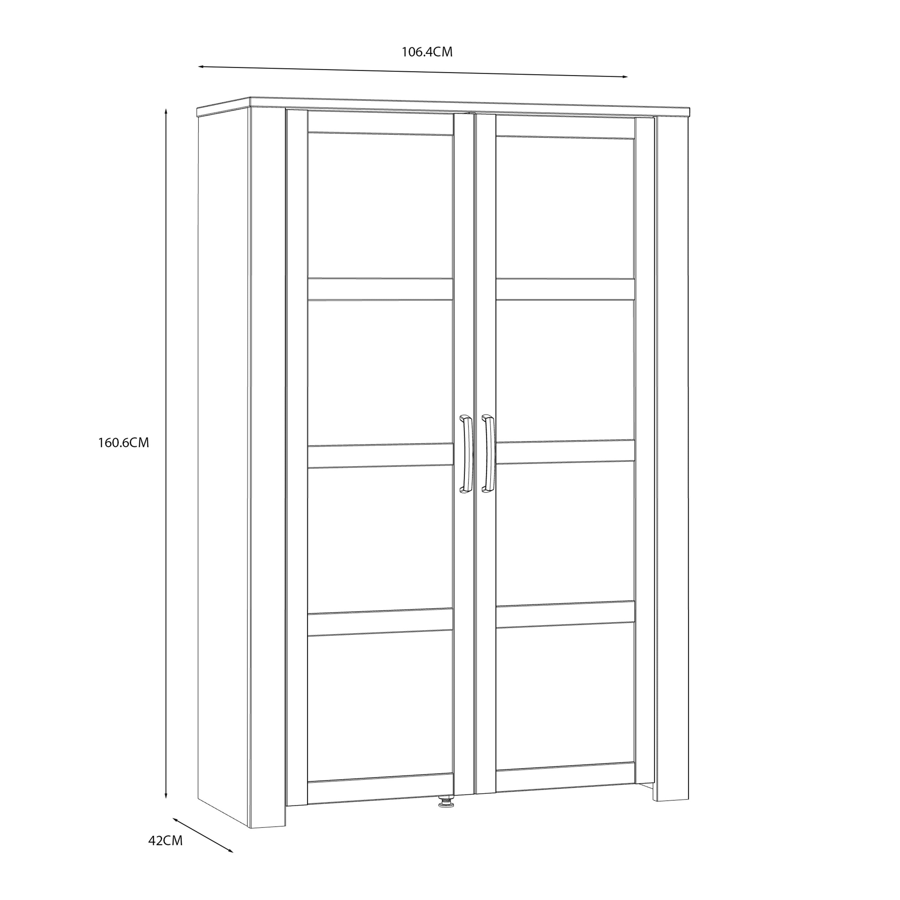 Bohol 2 Door Display Cabinet In Riviera Oak & White - Price Crash Furniture