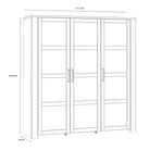 Bohol 3 Door Large Wide Display Cabinet In Riviera Oak/Navy - Price Crash Furniture