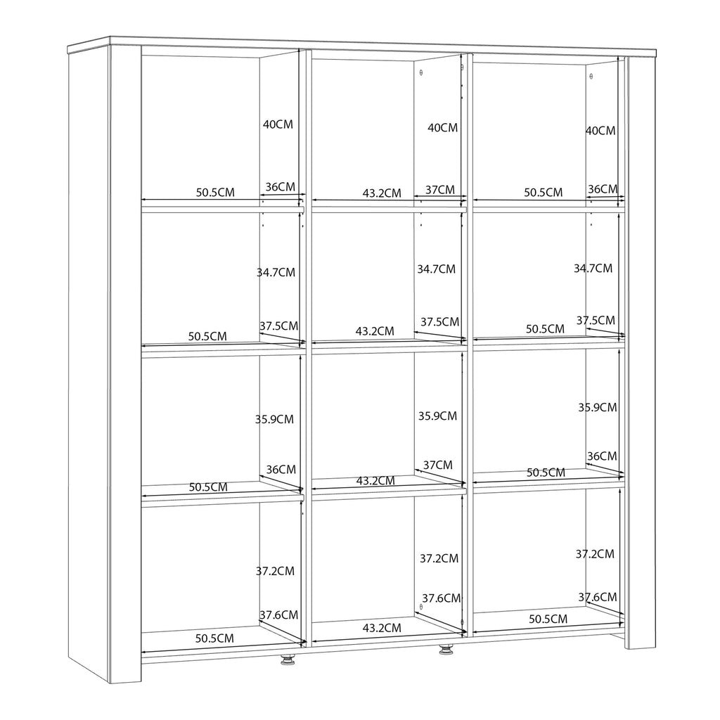 Bohol 3 Door Large Wide Display Cabinet In Riviera Oak/Navy - Price Crash Furniture