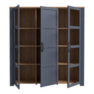 Bohol 3 Door Large Wide Display Cabinet In Riviera Oak/Navy - Price Crash Furniture