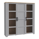 Bohol 3 Door Large Display Cabinet In Riviera Oak & Grey Oak - Price Crash Furniture