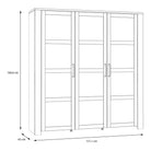 Bohol 3 Door Large Display Cabinet In Riviera Oak & Grey Oak - Price Crash Furniture