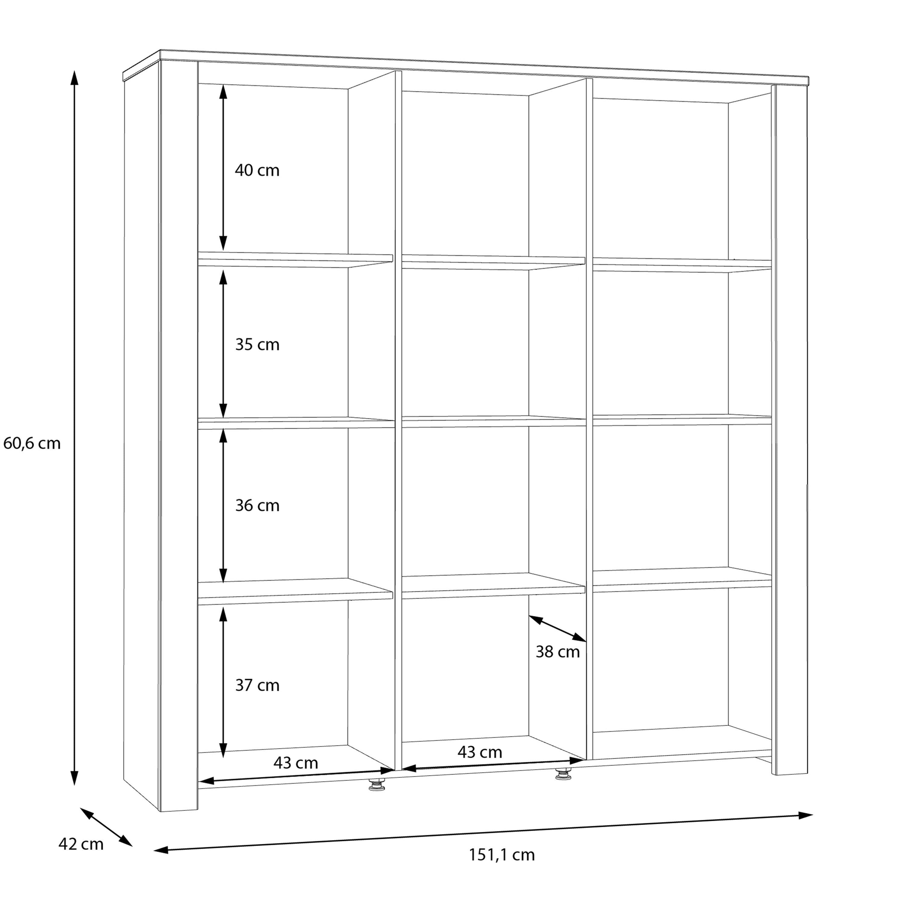 Bohol 3 Door Large Display Cabinet In Riviera Oak & Grey Oak - Price Crash Furniture