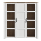 Bohol 3 Door Large Display Cabinet In Riviera Oak & White - Price Crash Furniture