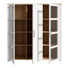 Bohol 3 Door Large Display Cabinet In Riviera Oak & White - Price Crash Furniture