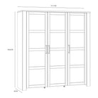 Bohol 3 Door Large Display Cabinet In Riviera Oak & White - Price Crash Furniture