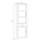 Bohol 2 Door 1 Drawer Tall Narrow Display Cabinet In Riviera Oak & Navy - Price Crash Furniture