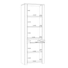 Bohol 2 Door 1 Drawer Tall Narrow Display Cabinet In Riviera Oak & Navy - Price Crash Furniture